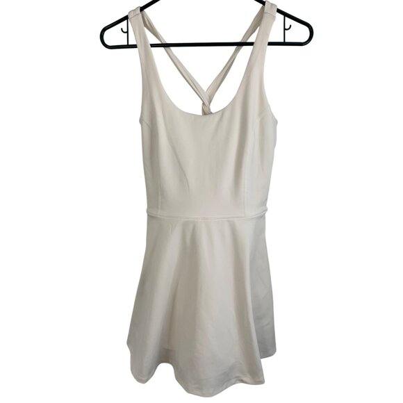 Spiritual Gangster Lexi Active White Twist Back Dress M Inner Shorts 8339 EUC - Picture 4 of 10